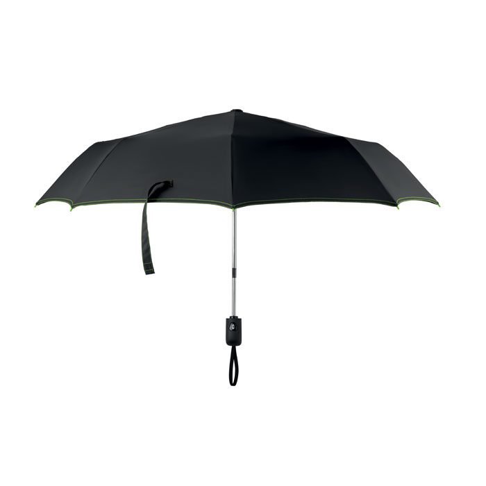 9000-Αναδιπλούμενη ομπρέλα με αυτόματη ανοιχτή και κλειστή λειτουργία σε μαύρη θήκη μαύρο μεταλλικό άξονα λαβή μαύρη σε πράσινο χρώμα