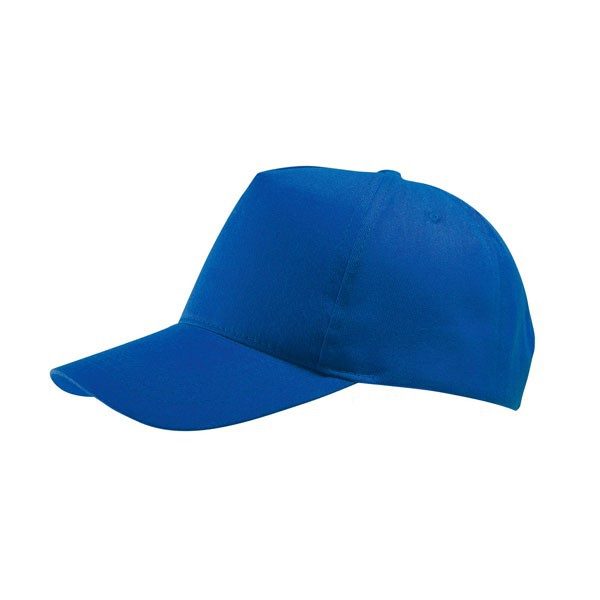 Καπέλο 100% βαμβακερό, πεντάφυλλο με προσχηματισμένο γείσο, δυο ραμμένες οπές για εξαερισμό και ρυθμιζόμενο πίσω κλείσιμο με velcro
