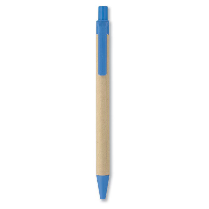 Στυλό από ανακυκλωμένο χαρτί με χρωματιστά τελειώματα και μπλε μελάνι